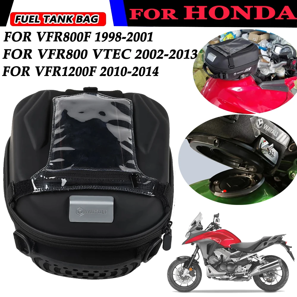 

For HONDA VFR 800F 2013 800 VTEC 2001 1200F 2014 Fuel Tank Bag with Tank Adapter Ring Touch Navigation Package Storage Bag