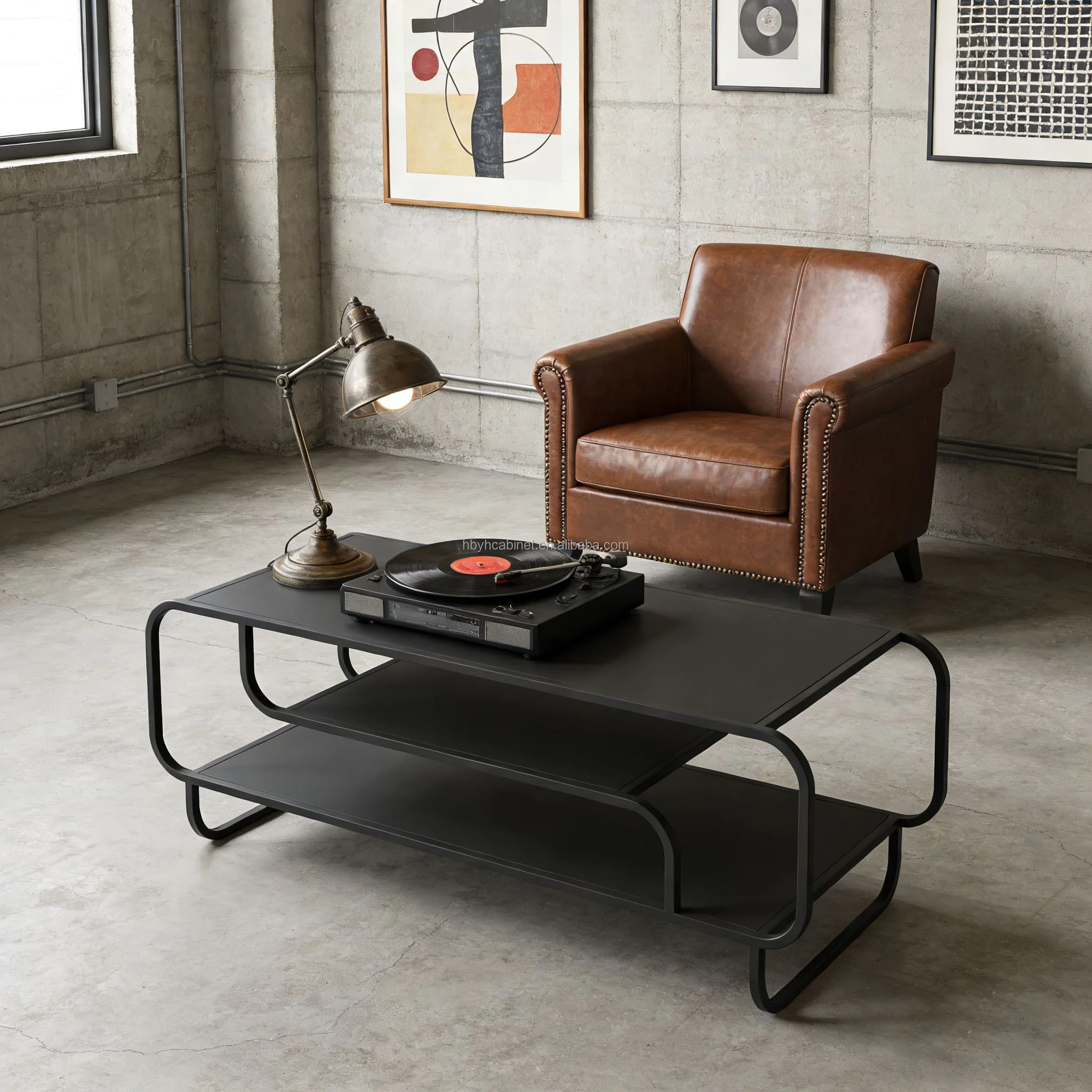 Nordic Modern Metal Coffee Table Round Corner Tea Table for Living Room Home Furniture