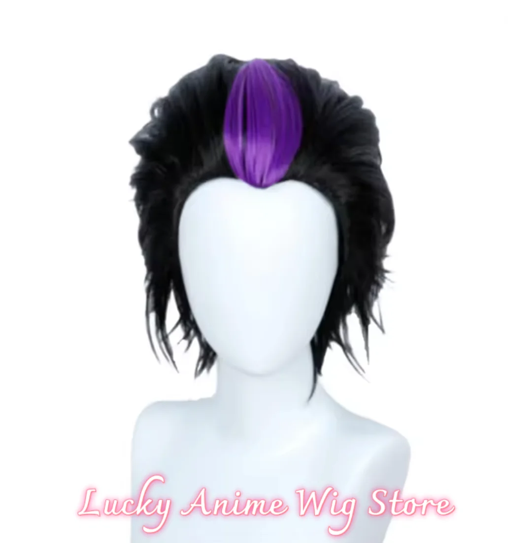 cosplay Eridan Ampora wig Anime game party synthetic heat-resistant wig black mixed purple wig