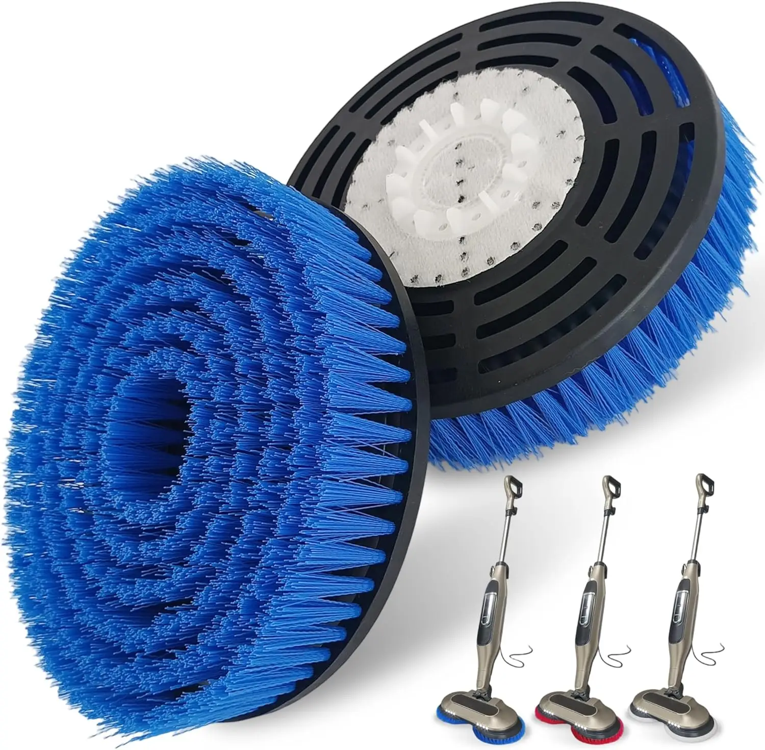 

2 Pack Upgraded Mop Pad Replacement Brush Heads for Steam Mops | Professional Deep Cleaning & Polishing for Hard Floors