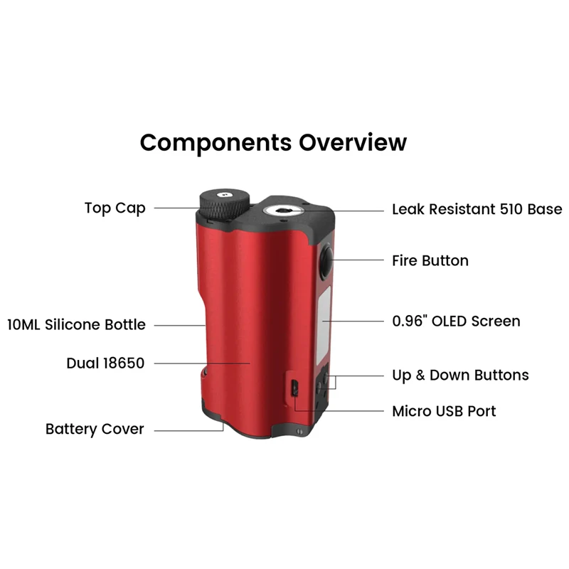 Original DOVPO Topside Squonk Box Mod 200W 510 Connection Electronic Cigarette Vaporizer By Dual 18650(no) Batteries