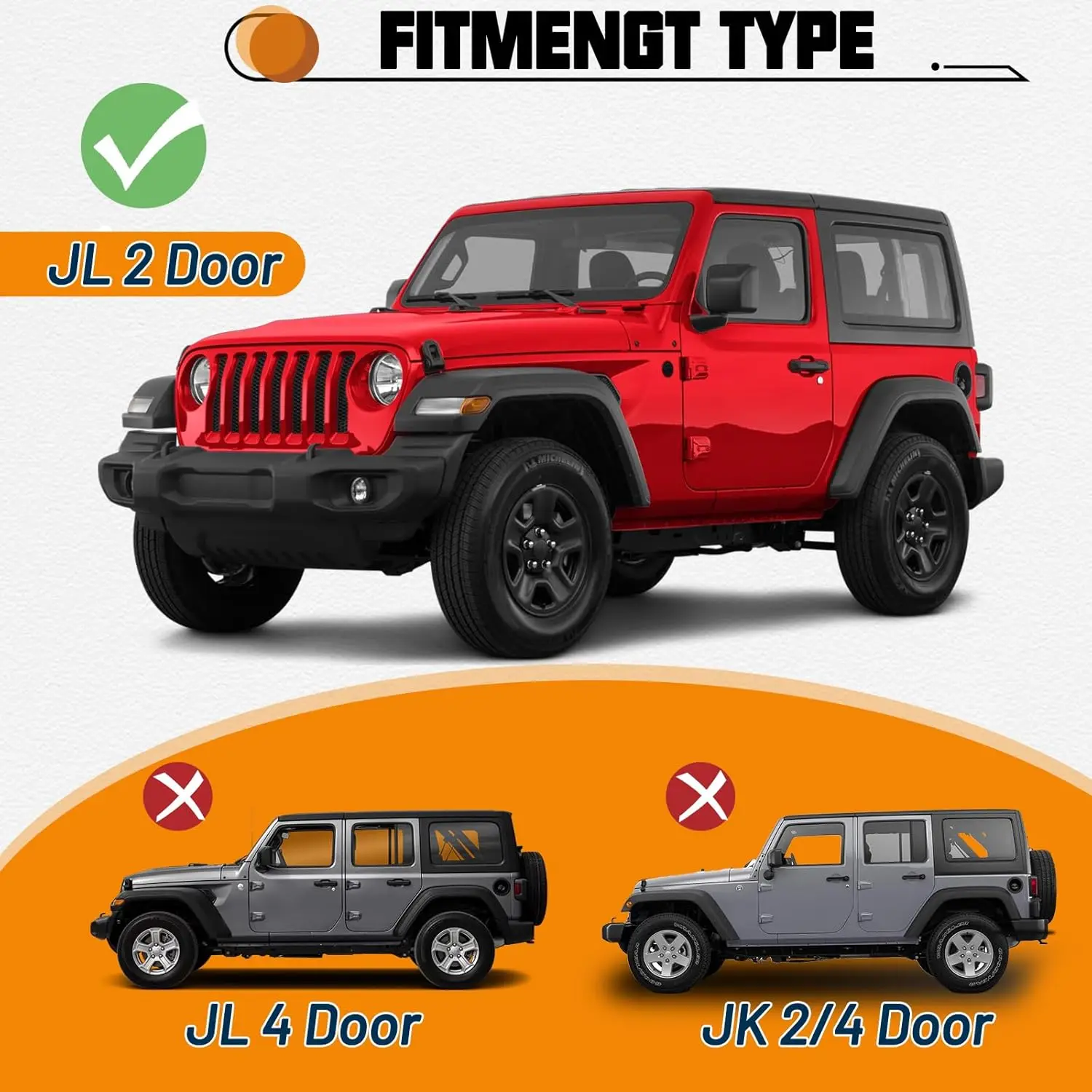 Compatible with 2 - Door Vehicles from 2018 - 2025, Matte Black Coated, 6 - Inch Side Steps