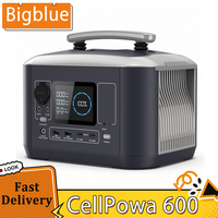 Bigblue CellPowa 600 Portable Power Station, 537Wh 600W Outdoor Generator, LiFePO4 3500+ Cycle, 0-80% in 1.6Hrs, 2*AC, 2*DC