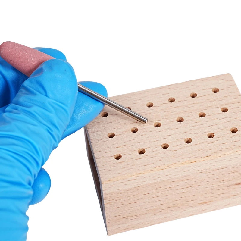 2Pcs Wooden Drill Bit Organizer Tray 18Hole Grind Head Polishing Drill Display Stand Storage Rack Universal Save Space