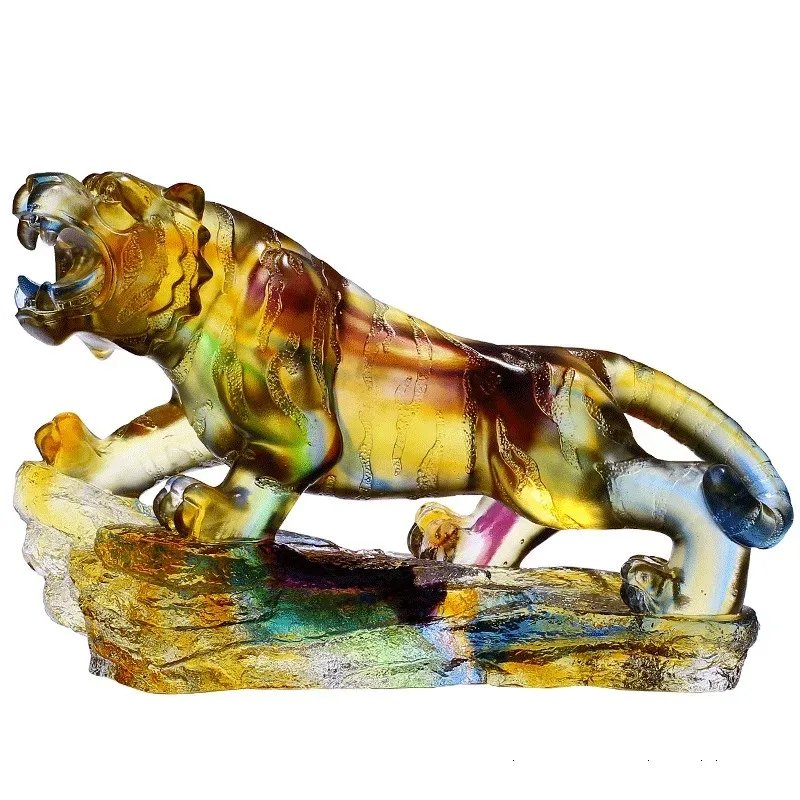 

Ancient glass living room tiger ornament crystal handicraft office