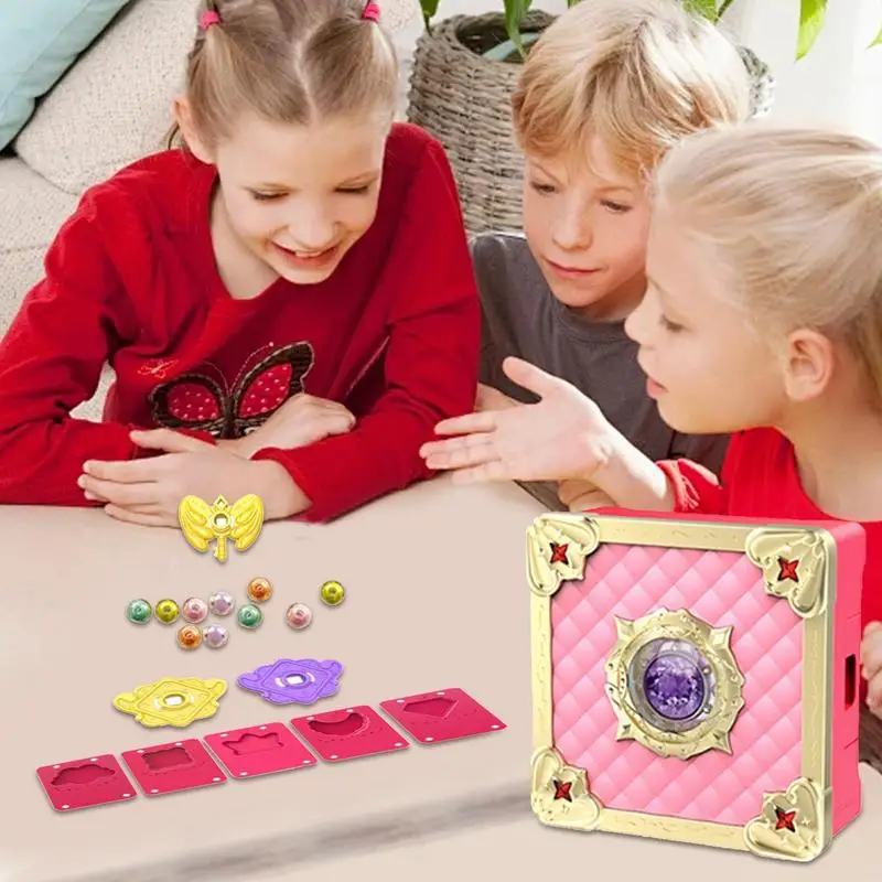 Prinzessin Spielzeug Schmuck Set Rollenspiel Schmuck für kleine Mädchen Rollenspiel kleine Mädchen Schatzkiste Armbänder Brust 3-9 Jahre