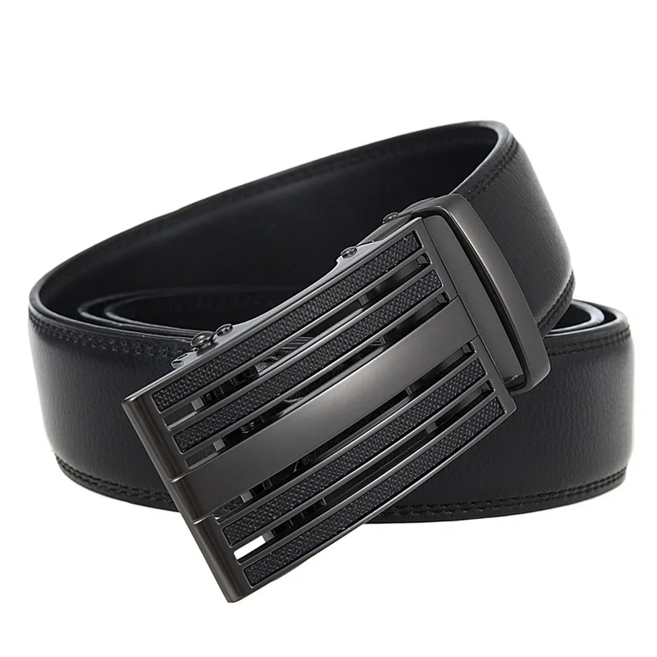 Plyesxale Fashion Designer Men Automatic Buckle Leather Luxury Belt Business Male Alloy Buckle Belts For Men Ceinture Homme B966