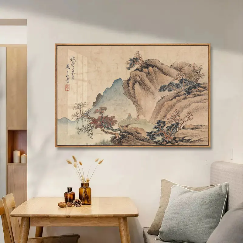 Vintage Chinese Scenery Style Canvas Print Landscape Bedside Ornament Wall Picture Painting Poster Art Bedroom Home Décor