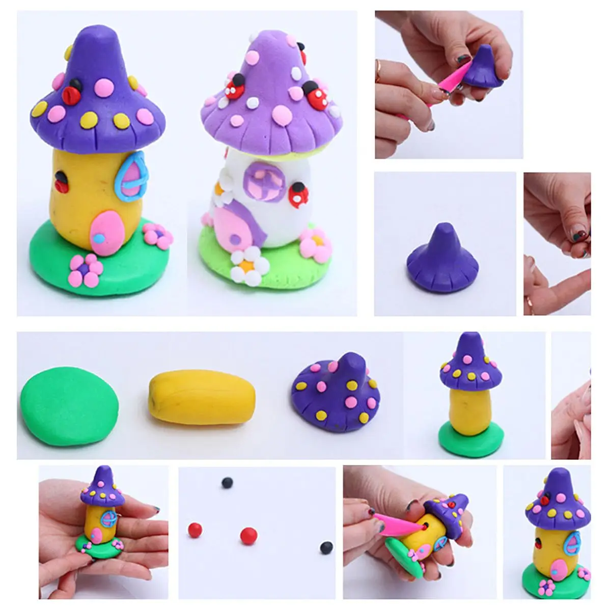 

12 Pcs 32 Colors Oven Bake Clay Polymer Clay Kit With Tools Soft Modeling Clay Set For Educational Crafts Sculpting Accessories