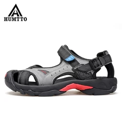 HUMTTO-Sandalias transpirables para exteriores para hombre y mujer, zapatos planos de senderismo, zapatillas de agua para verano y playa