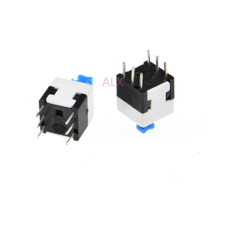 30PCS 8X8MM 6PIN Self lock push button switch Micro TAcT Key Switch   Self-locking power SWITCH ON/OFF 8*8 8X8 inching