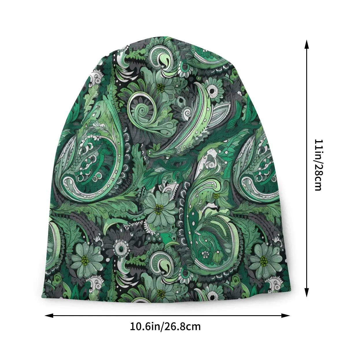 Green And Grey Bonnet Homme Outdoor Thin Skullies Beanies Paisley Caps For Men Women Novelty Hats