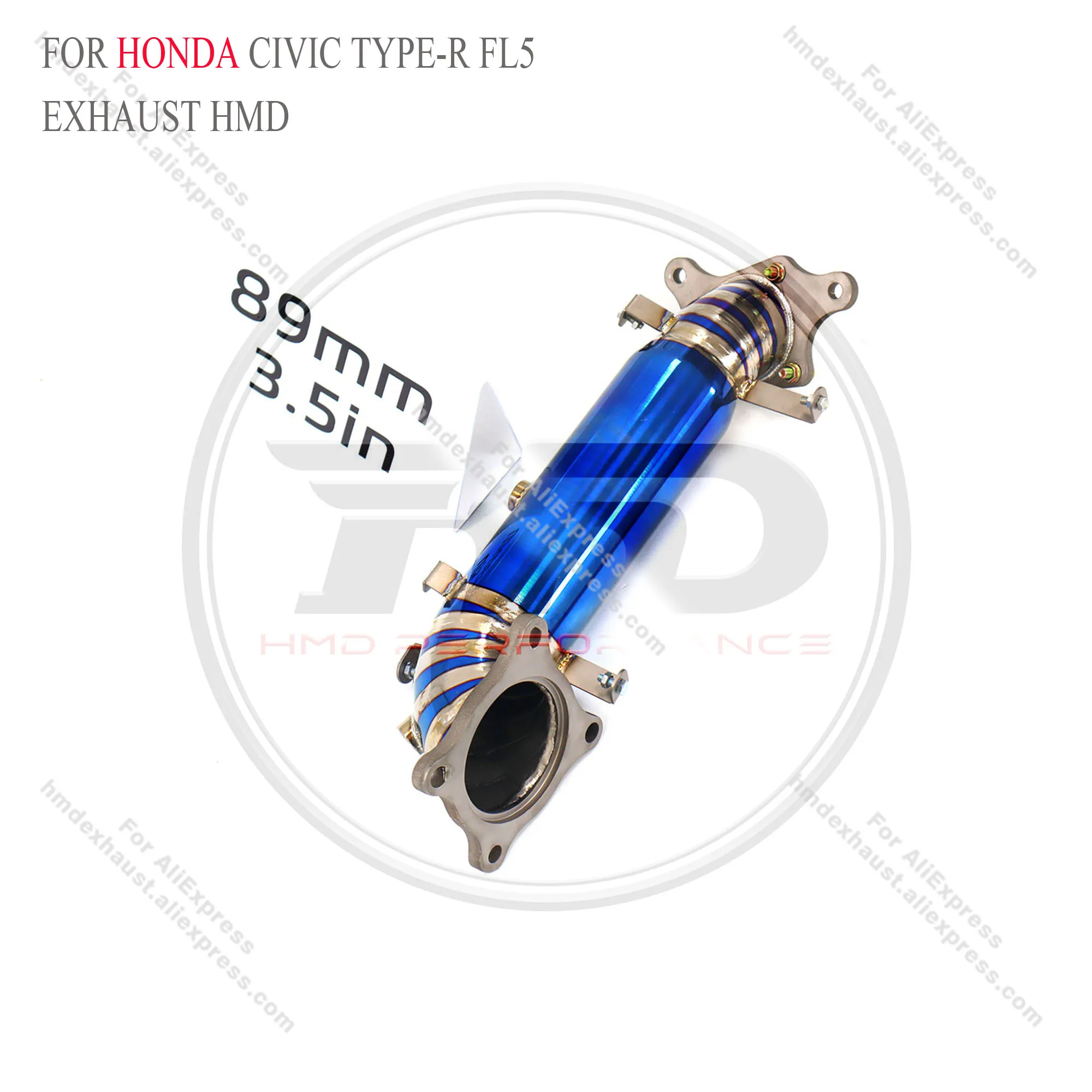 

titanium downpipe for Honda Civic Type-R FL5 HMD Exhaust System Performance Quality certification