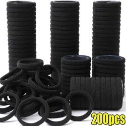 50/200Pcs High Elastic Hair Bands for Women Girls Black Hairband Rubber Ties Ponytail Holder Scrunchies Kids Hair Accessories