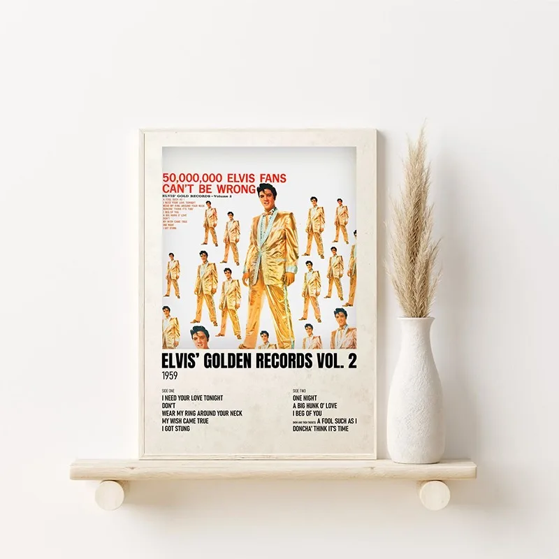 Famous Singer E-Elvis P-Presley Music Albums Posters and Prints Canvas Painting Wall Art Picture for Living Room Home Decor Gift