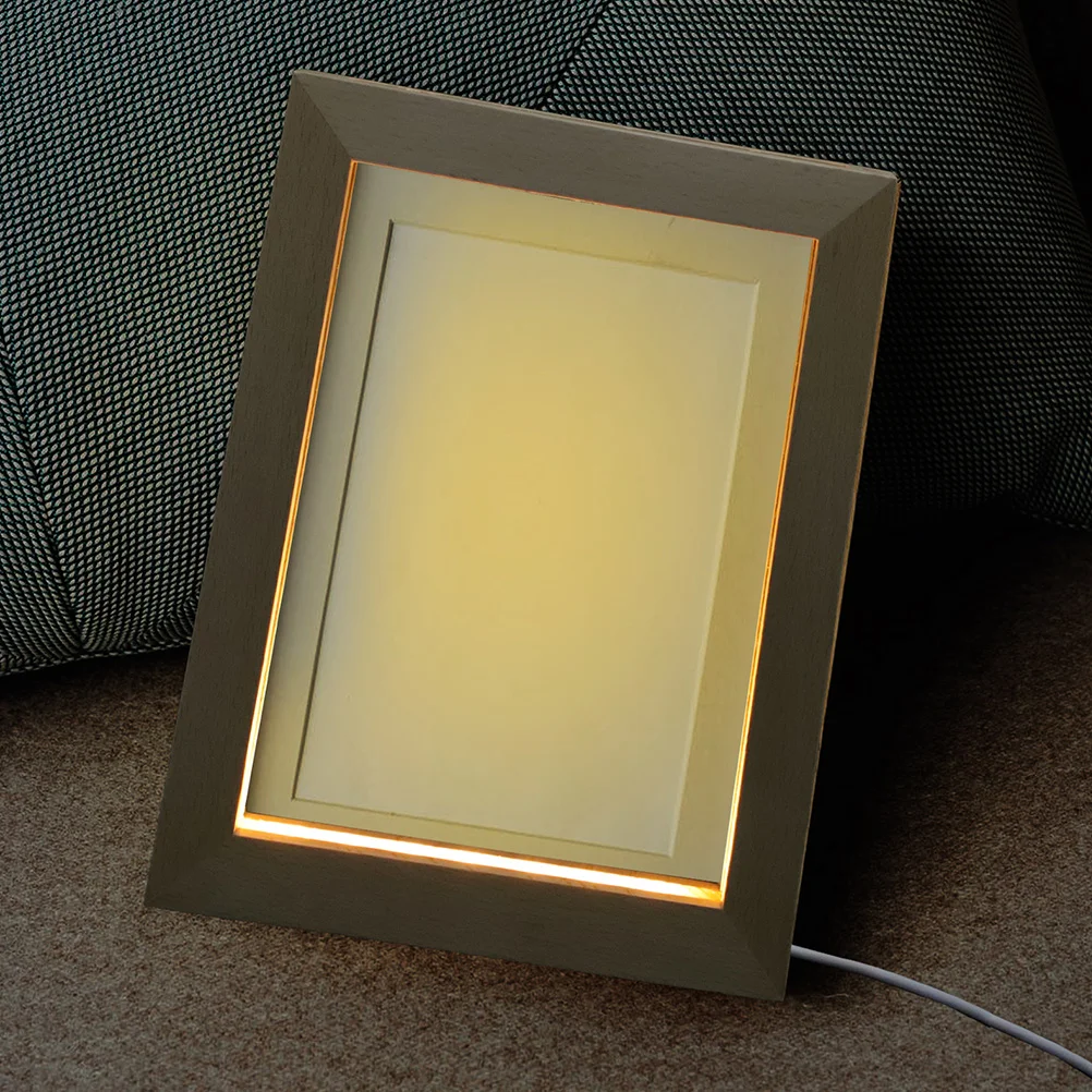 Wedding Decorations for Ceremony Photo Frames Glowing Simple Holder Gift Wooden USB Luminous LED Light