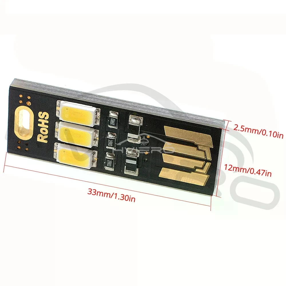 Portable Mini USB Power 3 LED Night Light 1W 5V Touch Dimmer Warm White Light for Power Bank Computer Laptop Keyboard Lamp