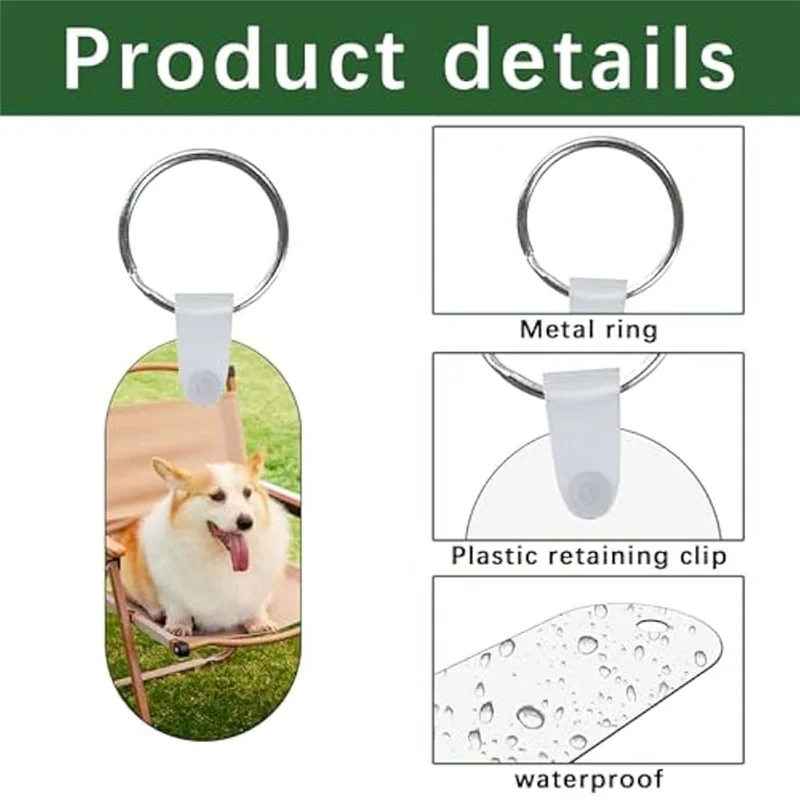 

180Pcs Sublimation Keychain Blanks,Double Sided Sublimation Blanks Keychain Heat Transfer Keychain Blanks