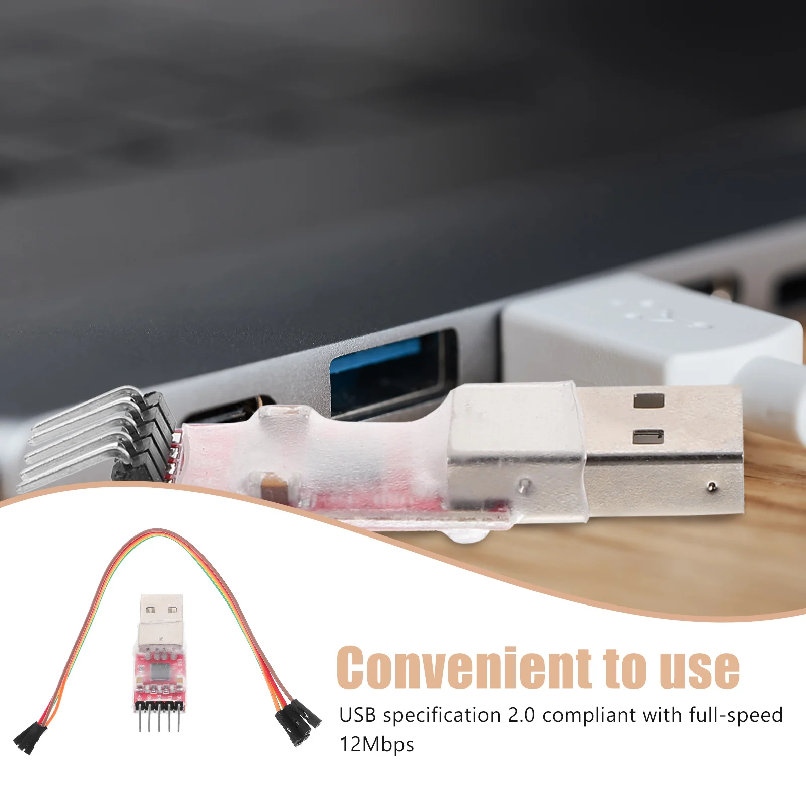 

USB 2.0 to Uart Ttl 5 Pin Module Serial Converter with Built-in Transfer Chip for Electronics DIY Projects Random