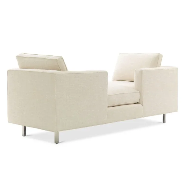 #Light luxury fabric bedside stool Modern simple lazy small sofa Bedside couch American master bedroom backrest long strip shoe