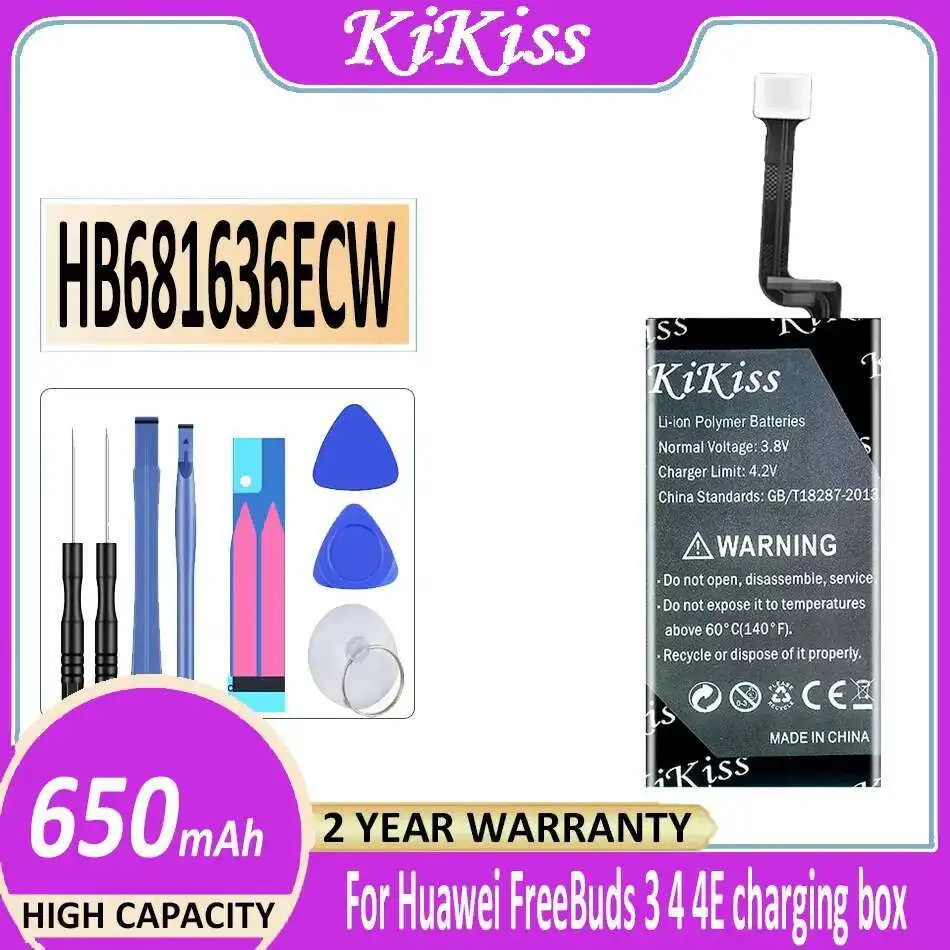 

Battery 650Mah For Huawei Freebuds 3 4 4E Bluetooth Earphone Charging Box HB681636ECW Freebuds3 Charge