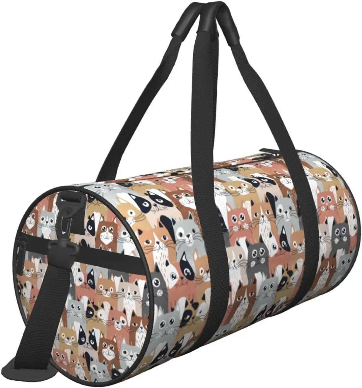 Cute Cartoon Cats Sports Gym Bag Travel Duffel Bag Shoes Compartment For Men Women Foldable Lightweight Yoga Gym Sports Bag