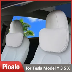 Cuscino per poggiatesta per auto adatto per accessori Tesla Model 3 Y S X, cuscino per seggiolino auto in pelle Nappa cuscino per poggiatesta