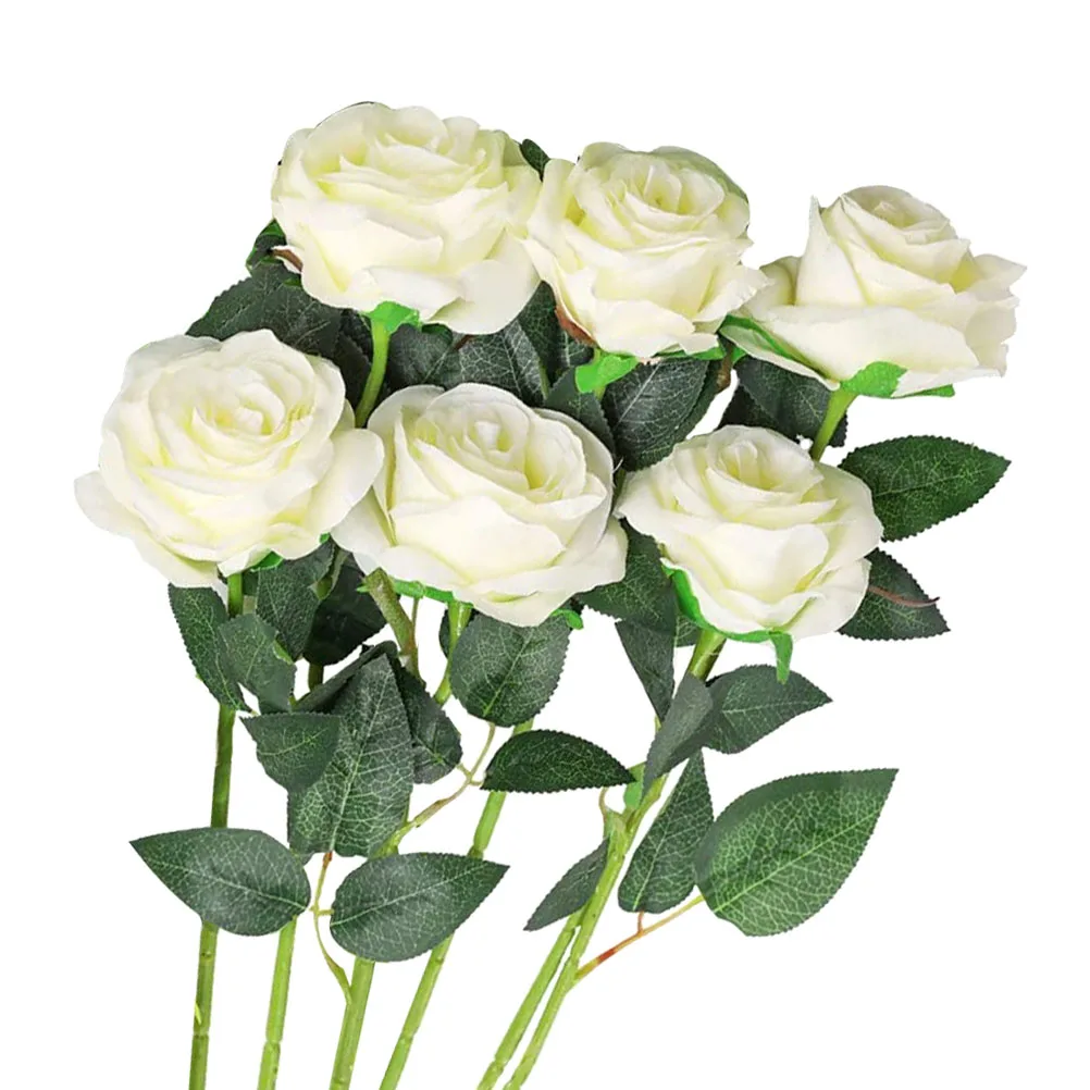 

6pcs Artificial Simulation Gift Decorative Flower Romantic Ornament Simulation Flower Gift Home Wedding Decoration