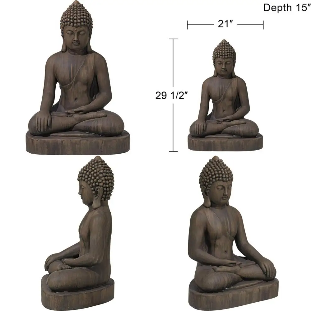 

John Timberland Outdoor Zen Buddha Statue for Garden, Patio, and Yard Decor