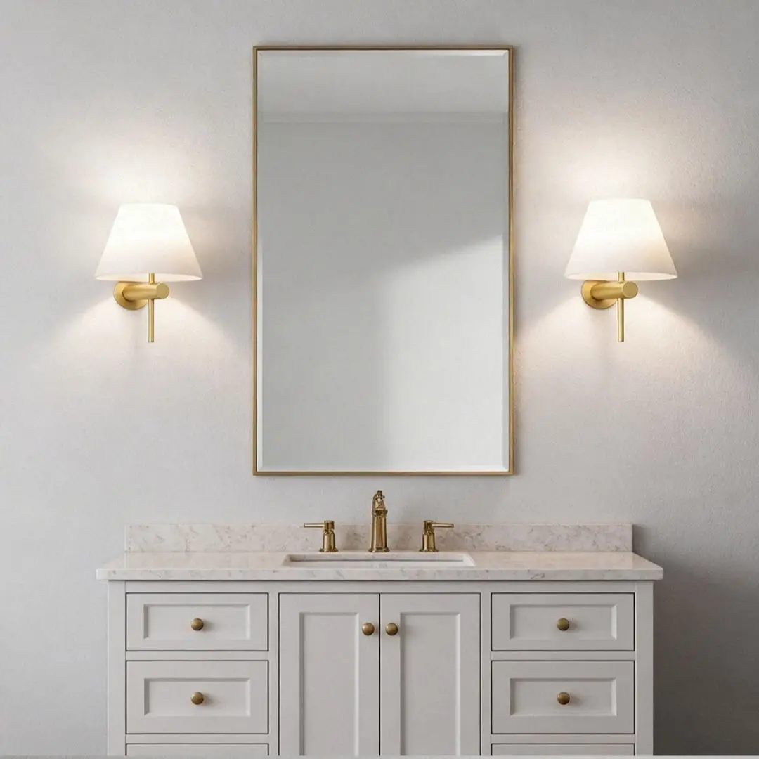 New model Hyundai wall lamp, simple fabric lampshade wall lamp, bedside wall lamp
