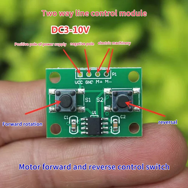 1PC DIY moduł sterownika zdalnego sterowania zabawki 3-10V 800mA dwukierunkowy przewód moduł sterujący silnik CW/CCW moduł przełącznika sterowania