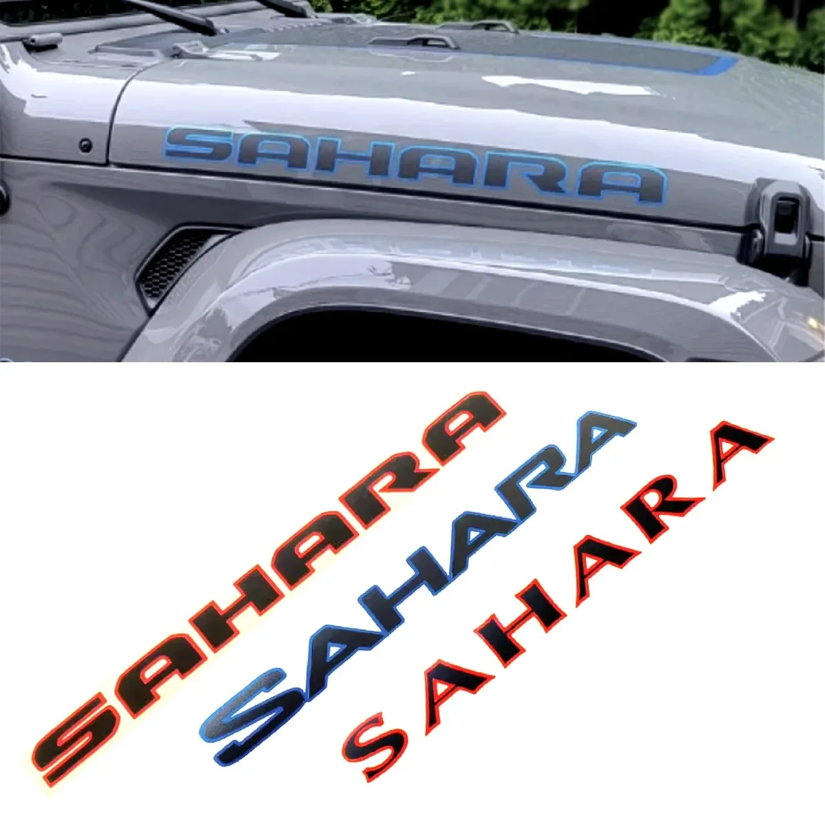 

Quality Reflective Matt SAHARA Sticker Engine Hood Side Graphic Vinyl Blackout Decal Stickers for Jeep Wrangler Limited JL JK