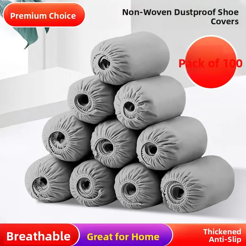disposable-grey-non-woven-fabric-shoe-covers-home-use-breathable-dustproof-foot-covers-300-per-pack-transparent-shoe-box