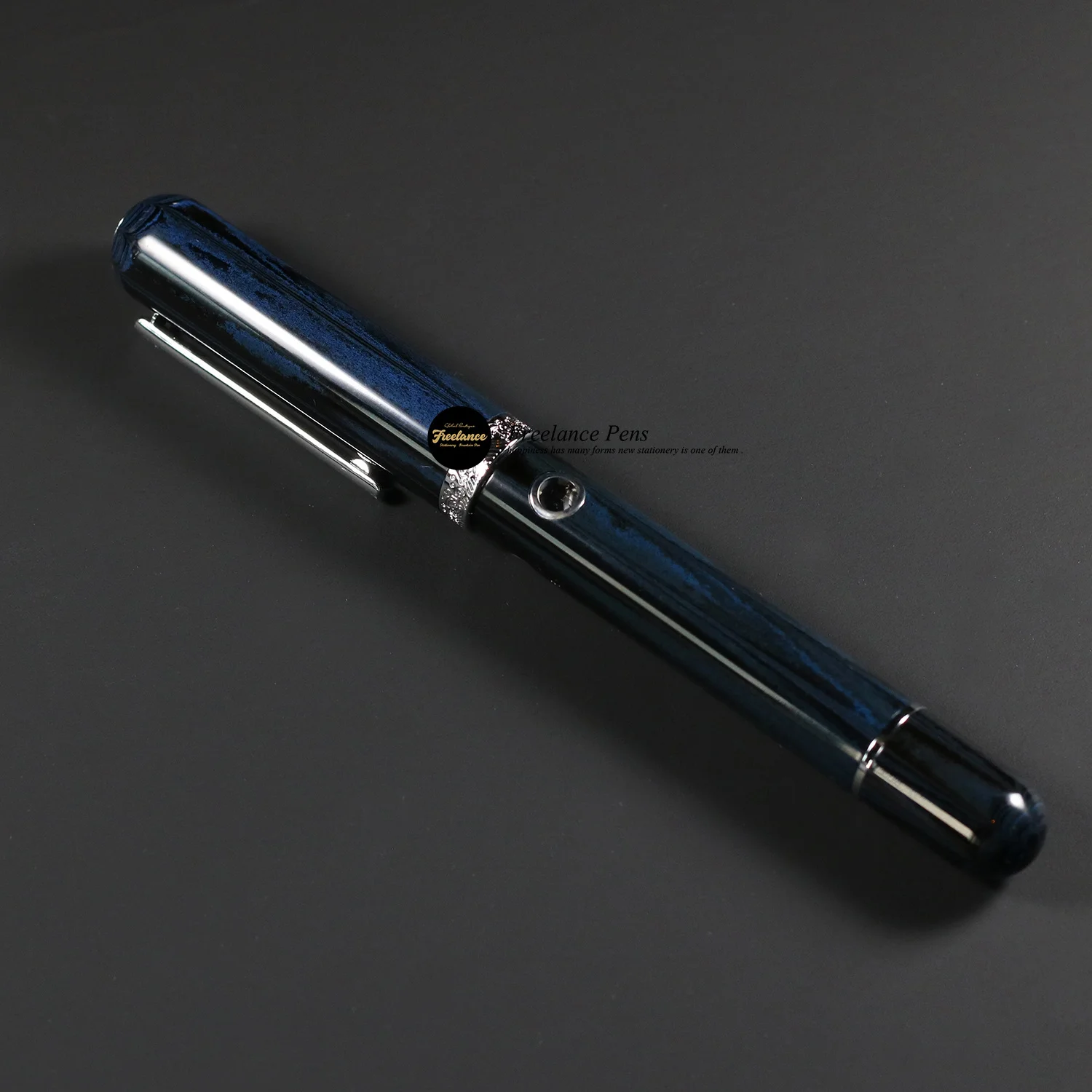 

American Narwhal Hard Rubber Porthole Round Ink Viewing Window Business Gift Writing Fountain Pen