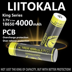 1-40pcs LiitoKala KING4000-PCB 18650 battery 3.7V 4000mAh li-ion Rechargeable Batteries Hight Power Discharge 30A Larger Current