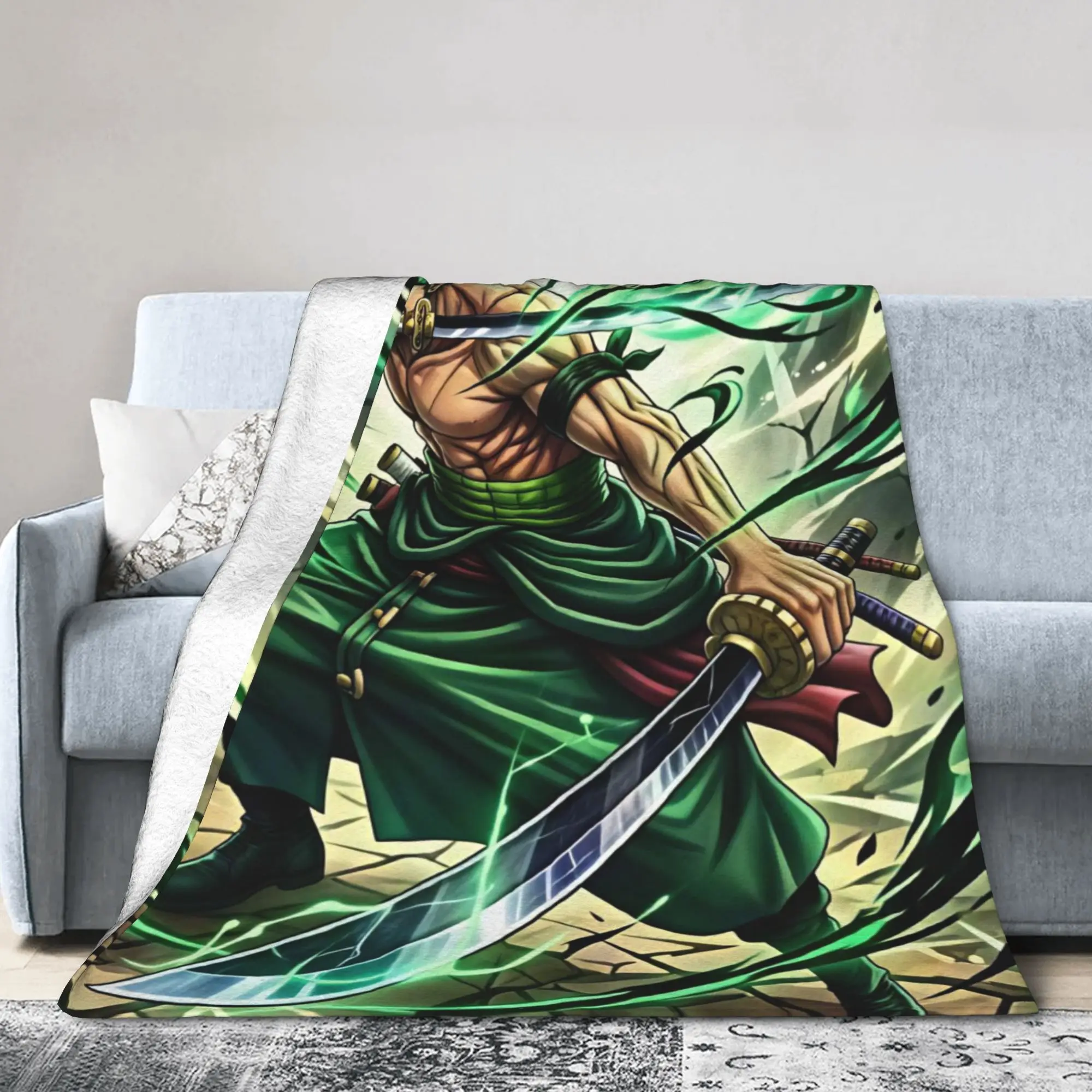 Zoros Wind Blade Break Ground Flannel Blanket Autumn  Warm Soft Throw Blanket for Boy Girl Couch Bed Print Bedspread Bed Cover