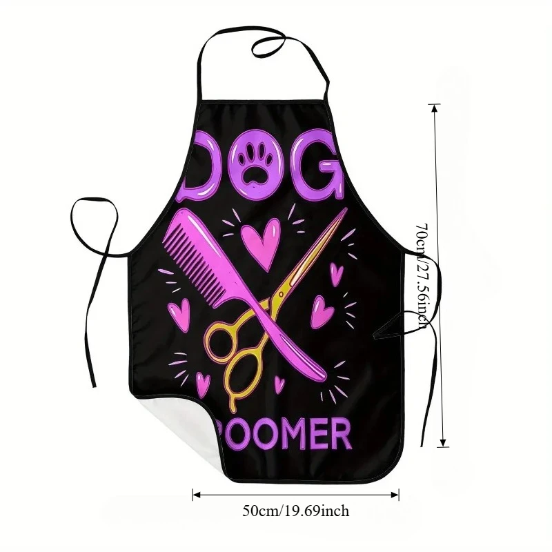 Paw Print Hair Tools Apron, Versatile for Kitchen, Cleaning, Barber & Housework Apron, Durable & Washable