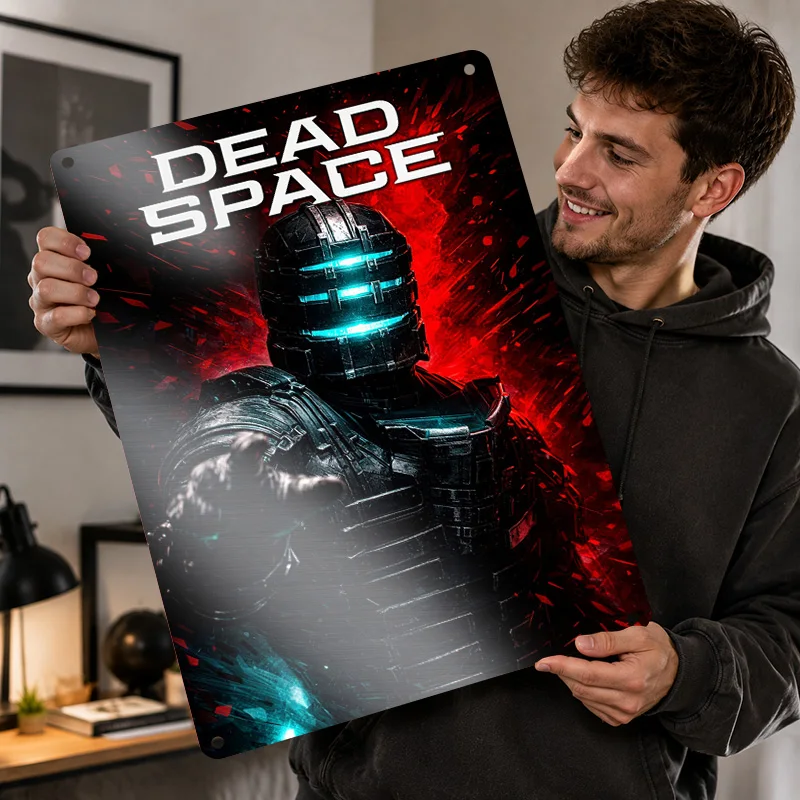 Dead Space Textured Posters Customized Aluminum Metal Sign Pixel Era Culture Wall Art Ideal For Media Lounge Or Birthday Gift