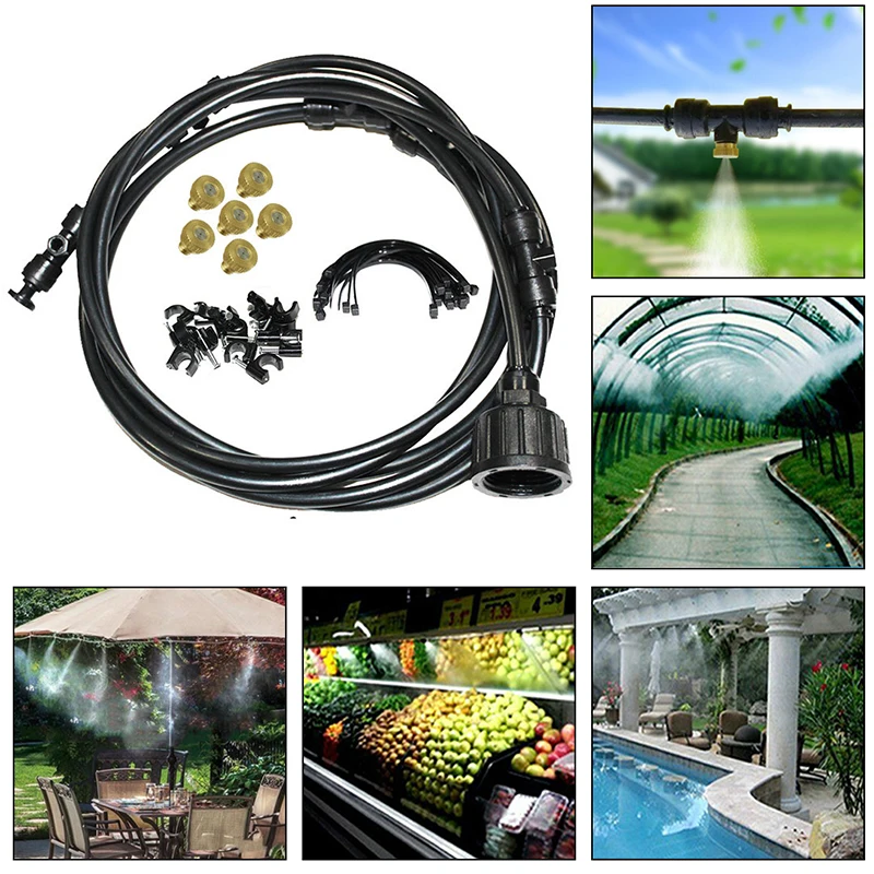 

Cooling Water Fog Sprayer System for Home Garden Sprinkle Mist Irrigation 3/4 Inch Internal Threaded Interface Black 1 Set