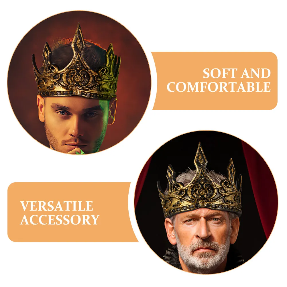 2 Coronas Medievales de Espuma de Poliuretano, Accesorio de Disfraz Suave y Cómodo para Hombres, para Fiestas de Cumpleaños, Halloween y Escenarios