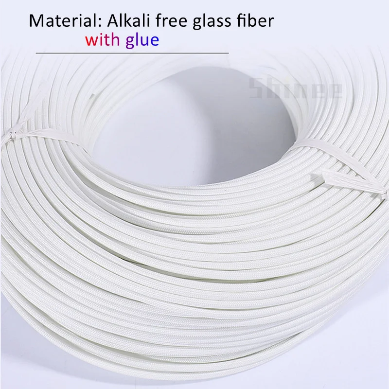 Fiberglass Tube 1- 22mm Silicone Resin Coated Insulated Soft Chemical Glass Fiber Braided Sleeve High Temperature Pipe Wire Wrap