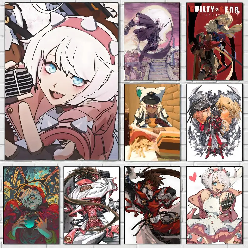 Video Game G-Guilty Gear Calligraphy Durable Canvas Poster Wall Hanging Home Interior Decoration Art Mural Gift
