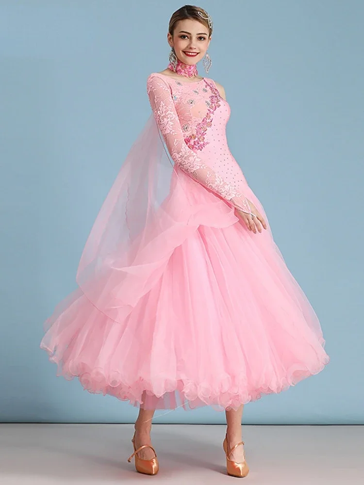 Ballroom Dancing Foxtrot Dance Dress Female Modern Dance Competition Dresses Performance Dance Wear Big Swing Foxtrot Dress