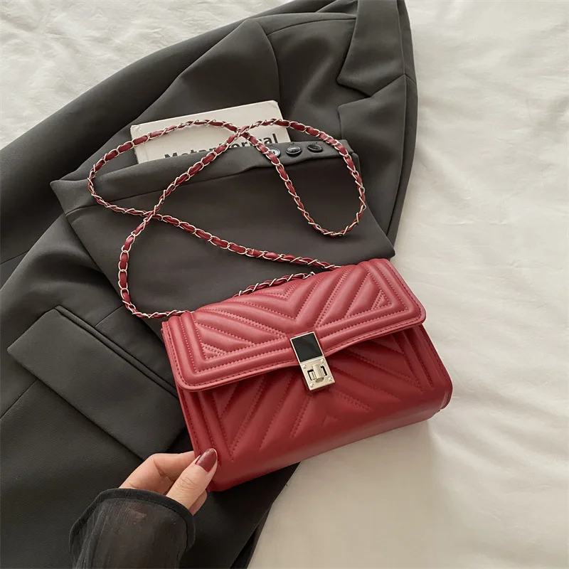 Neue Mode Mini Stepp Geprägte Kette Schulter Tasche für Frauen Einfache Vielseitige Diagonal Umhängetasche Platz Handtasche Weiblichen Beutel – Detail 15