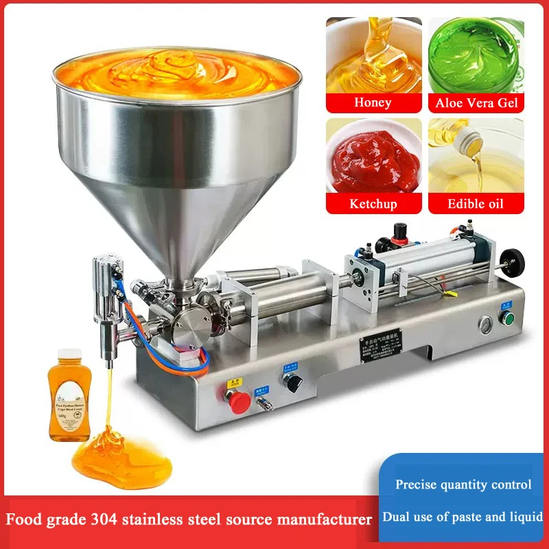 PBOBP Semi Automatic High Accuracy Fluid Semi Fluid Paste Machine for Honey Chilli Sauce Oil Powder Beverage Glass Filler