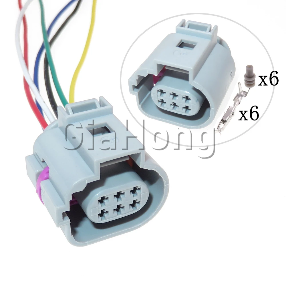 1 Set 6 Way Auto Plastic Housing Electrical Socket For Audi VW 1J0973713G 42121200 AC Assembl EGR Valve Cable Harness Connectors