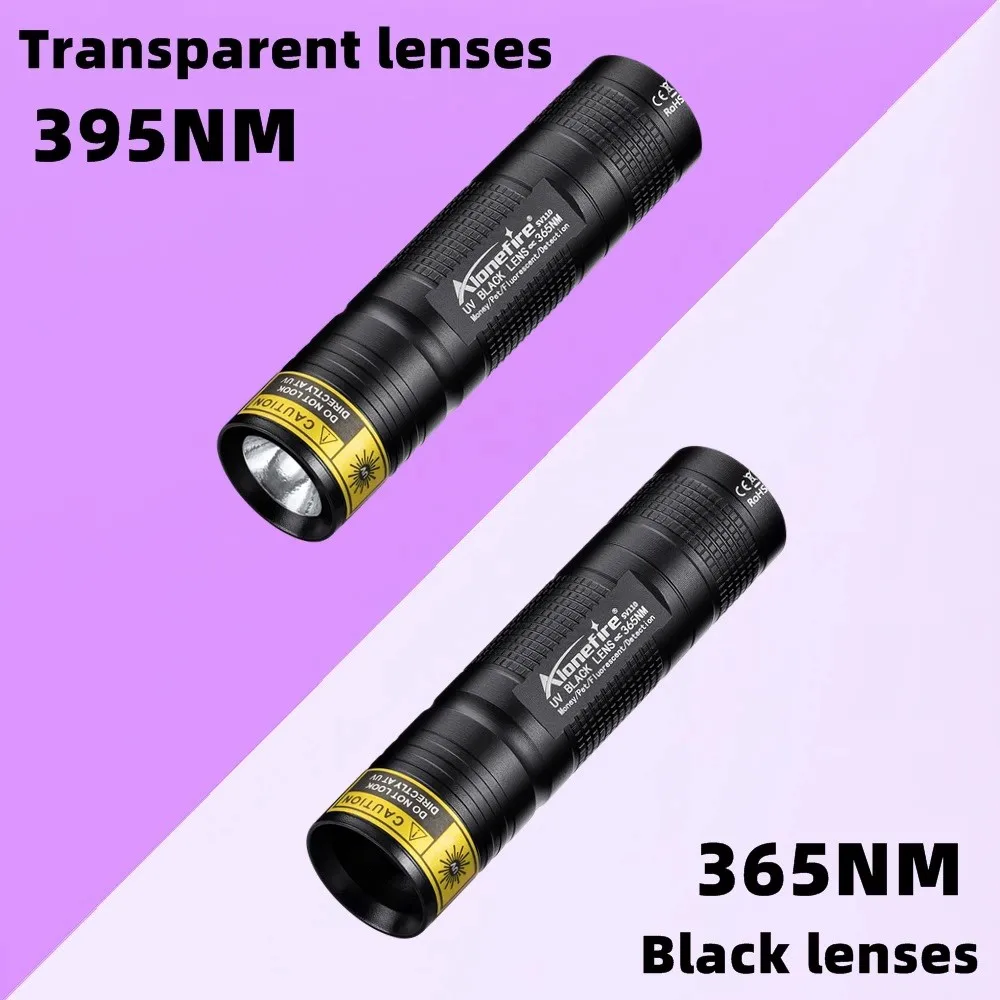 

Миниатюрный УФ-фонарик 365 нм с LED-подсветкой, перезаряжаемый через USB, для осмотра ногтей, обнаружения пятен от домашних животных, утечек, маркеров, руды, денег, скорпионов