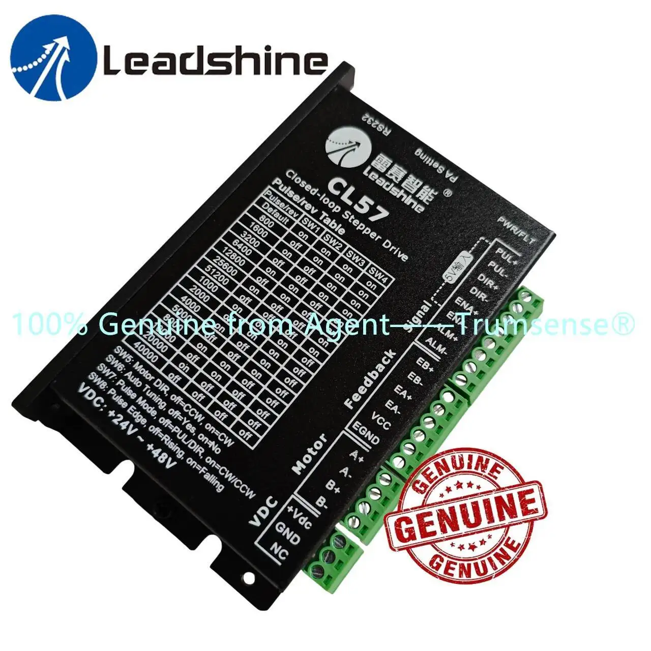 

Genuine Leadshine Closed Loop Stepper Drive CL57 32-bit DSP Chip Pulse Direction Input Signal 200-51200 Microstepping Settings