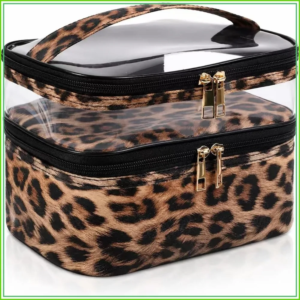 

Double-layer Travel Makeup Bag, Waterproof Foldable Cosmetic Case for Women