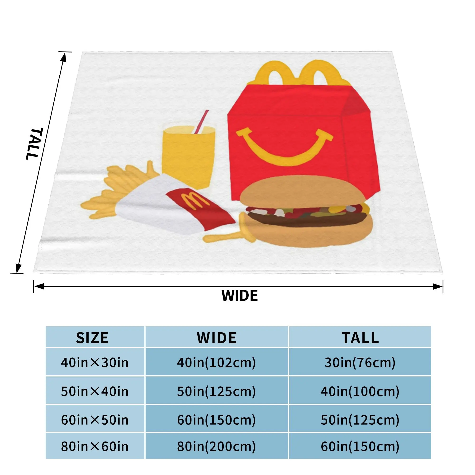 ماكدونالدز وجبة سعيدة بطانية سوبر لينة الفانيلا أريكة رمي بطانية للأريكة الفراش السفر يلقي المفرش لحاف #3